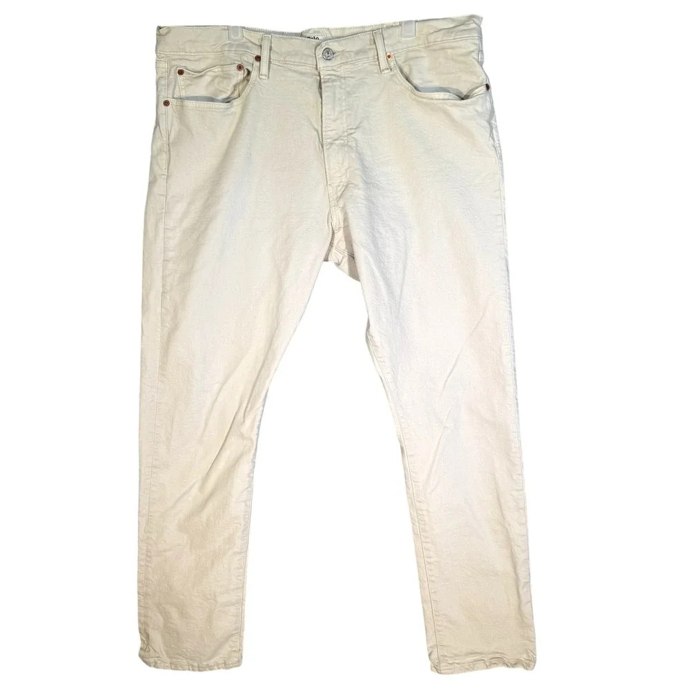 Polo Ralph Lauren Jeans Mens 40x32 Cream White Sullivan Slim Denim Pants Stretch